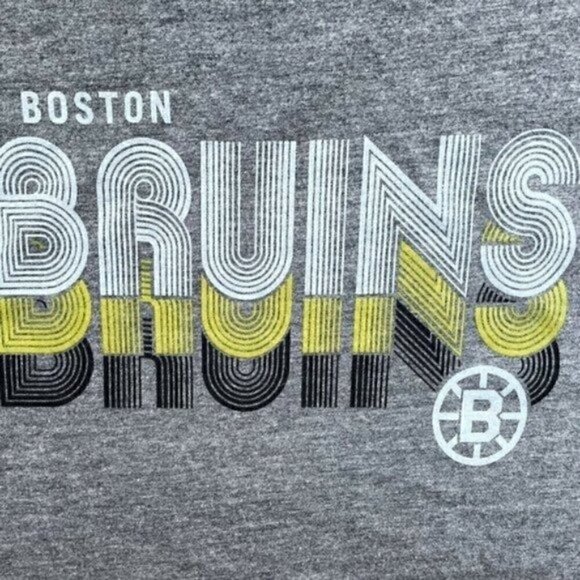 Fanatics Boston Bruins Short Sleeve Gray T Retro Font Men’s M Women’s XL NHL - Picture 2 of 5